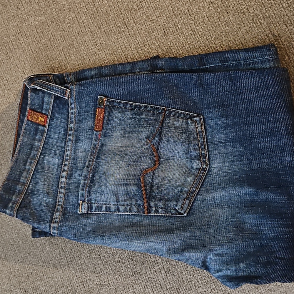 7 For All Mankind Classic Blue Straight Jeans
